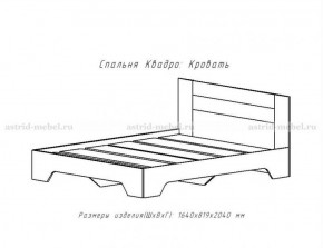 КВАДРО-2 Кровать 1600 с основанием и ПМ (ЦРК.КВД.04 кровать с ортопед. с ПМ) в Урае - uray.mebel-74.com | фото