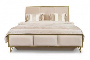 Кровать Lara 1600 с мягким изголовьем + основание (белый глянец) в Урае - uray.mebel-74.com | фото