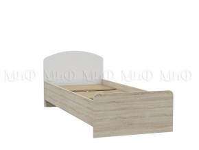 МАРТИНА Кровать 800 с настилом ЛДСП (Белый глянец/дуб сонома) в Урае - uray.mebel-74.com | фото