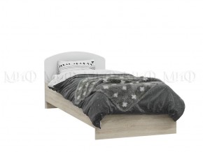 МАРТИНА Кровать 800 с настилом ЛДСП (Белый глянец/дуб сонома) в Урае - uray.mebel-74.com | фото