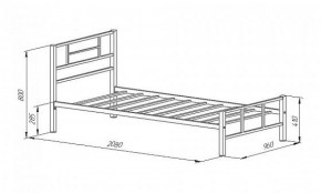 Кровать металлическая "Кадис 900х1900" Белый в Урае - uray.mebel-74.com | фото