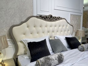 Кровать Мокко 1600 с мягким изголовьем + основание (серый камень) в Урае - uray.mebel-74.com | фото