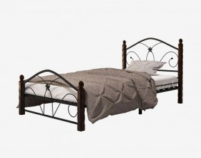 Кровать "Селена 1" Черная (900*2000) (ножки-шоколад) с коваными элементами в Урае - uray.mebel-74.com | фото