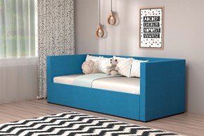 Кровать с ПМ (арт.030) (с/м 900*2000мм) (б/матр), ткань синяя в Урае - uray.mebel-74.com | фото