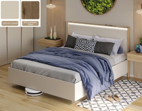 Кровать (Светло-серый U750 ST9/Дуб Галифакс Табак) 1400 в Урае - uray.mebel-74.com | фото