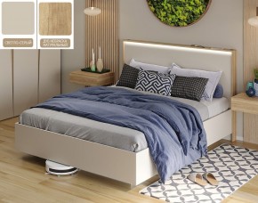 Кровать (Светло-серый U750 ST9/Дуб Небраска натуральный) 1600 в Урае - uray.mebel-74.com | фото
