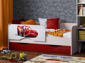 Кровать Юниор-12 с фотопеч. "Тачки" в Урае - uray.mebel-74.com | фото