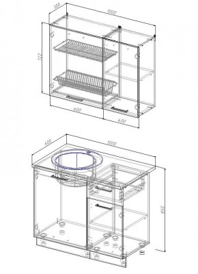 Кухонный гарнитур Демо 1000 (Стол. 38мм) в Урае - uray.mebel-74.com | фото