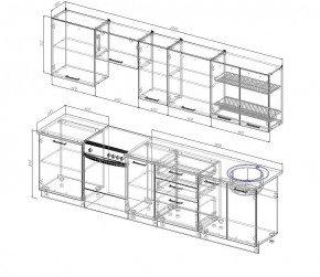 Кухонный гарнитур Графика 3000 (Стол. 38мм) в Урае - uray.mebel-74.com | фото