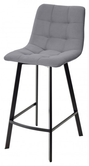 Полубарный стул CHILLI-QB SQUARE серый #27, велюр / черный каркас (H=66cm) М-City в Урае - uray.mebel-74.com | фото