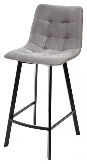 Полубарный стул CHILLI-QB SQUARE светло-серый #26, велюр / черный каркас (H=66cm) М-City в Урае - uray.mebel-74.com | фото