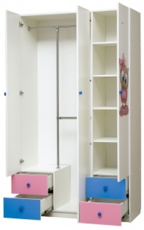Шкаф 3-х дверный с ящиками и фотопечатью Совята 3.1 (1200) в Урае - uray.mebel-74.com | фото