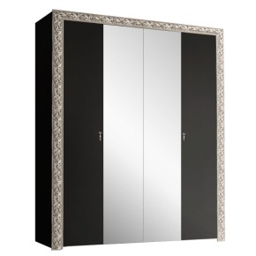 Шкаф 4-х дв. (с зеркалами)  Premium черная/серебро (ТФШ1/4(П) в Урае - uray.mebel-74.com | фото