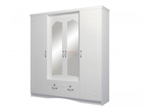 Шкаф 4-х дверный для одежды и белья Ольга-10 МДФ в Урае - uray.mebel-74.com | фото
