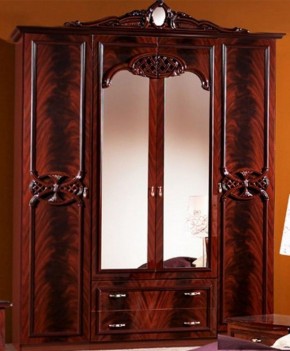 Шкаф 4-х дверный с зеркалами (03.144) Ольга (могано) в Урае - uray.mebel-74.com | фото