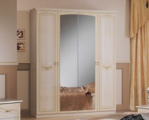 Шкаф 4-х дверный с зеркалами (08.244) Ирина (беж) в Урае - uray.mebel-74.com | фото