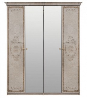 Шкаф 4-х створчатый (1+2+1) с Зеркалом "Патрисия" (крем) в Урае - uray.mebel-74.com | фото