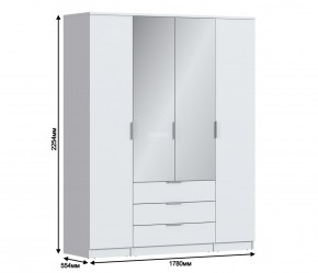 Шкаф 4х дверный с зеркалами Николь СБ-2595/1 (Белый) в Урае - uray.mebel-74.com | фото