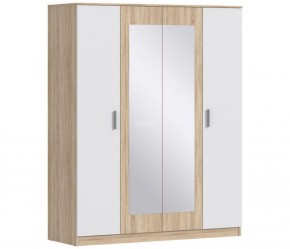 Шкаф 4х дверный с зеркалами Уют СБ-2750/1 (Дуб Сонома/Белый) в Урае - uray.mebel-74.com | фото