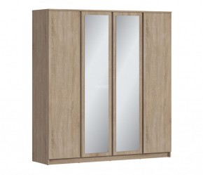 Шкаф 4х дверный с зеркалами Веста СБ-3082 (Дуб Сонома) в Урае - uray.mebel-74.com | фото