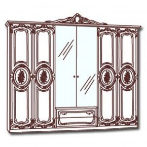 Шкаф 6-и дверный с зеркалами (01.146) Роза (беж) в Урае - uray.mebel-74.com | фото