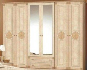 Шкаф 6-и дверный с зеркалами (02.146) Рома (беж) в Урае - uray.mebel-74.com | фото