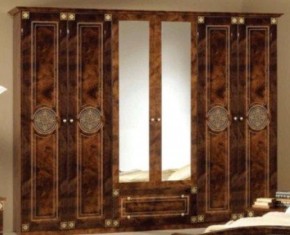 Шкаф 6-и дверный с зеркалами (02.146) Рома (орех) в Урае - uray.mebel-74.com | фото