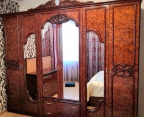 Шкаф 6-и дверный с зеркалами (03.146) Ольга (орех) в Урае - uray.mebel-74.com | фото