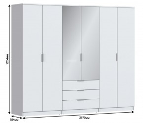 Шкаф 6-ти дверный Николь СБ-2593/1 (Белый) в Урае - uray.mebel-74.com | фото