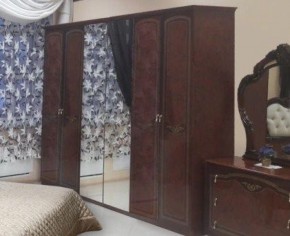 Шкаф 6-ти дверный с зеркалами (08.246) Ирина (орех) в Урае - uray.mebel-74.com | фото