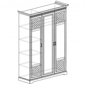 Шкаф для одежды 3-дверный №800 Парма кремовый белый в Урае - uray.mebel-74.com | фото