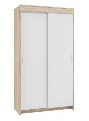 Шкаф-купе Бассо 1.0 (Дуб Сонома/Белый) 2 двери 2 зеркальные вставки в Урае - uray.mebel-74.com | фото