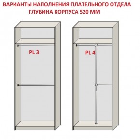 Шкаф распашной серия «ЗЕВС» (PL3/С1/PL2) в Урае - uray.mebel-74.com | фото