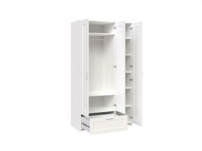 Шкаф СИРИУС трёхдверный белый с одним выдвижным ящиком и зеркалом в Урае - uray.mebel-74.com | фото