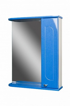 Шкаф-зеркало Радуга Синий металлик 55 правый АЙСБЕРГ (DA1129HZR) в Урае - uray.mebel-74.com | фото