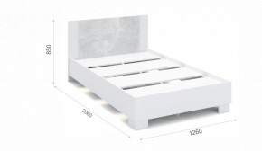 Спальня Аврора Кровать 120 со встроенным основанием под матрас Белый/Ателье светлый в Урае - uray.mebel-74.com | фото