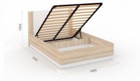Спальня Аврора Кровать 160 с подъемным механизмом Дуб сонома/Белый в Урае - uray.mebel-74.com | фото