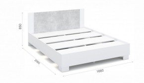 Спальня Аврора Кровать 160 со встроенным основанием под матрас Белый/Ателье светлый в Урае - uray.mebel-74.com | фото