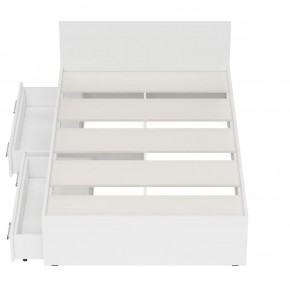 Стандарт Кровать с ящиками 1200, цвет белый, ШхГхВ 123,5х203,5х70 см., сп.м. 1200х2000 мм., без матраса, основание есть в Урае - uray.mebel-74.com | фото