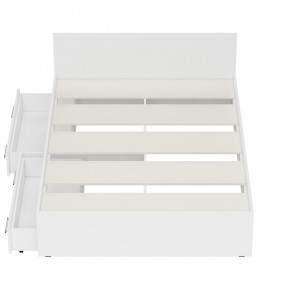 Стандарт Кровать с ящиками 1400, цвет белый, ШхГхВ 143,5х203,5х70 см., сп.м. 1400х2000 мм., без матраса, основание есть в Урае - uray.mebel-74.com | фото