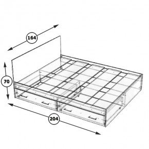 Стандарт Кровать с ящиками 1600, цвет белый, ШхГхВ 163,5х203,5х70 см., сп.м. 1600х2000 мм., без матраса, основание есть в Урае - uray.mebel-74.com | фото