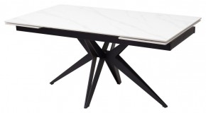 Стол FORIO 160 MATT WHITE MARBLE SOLID CERAMIC / BLACK, ®DISAUR в Урае - uray.mebel-74.com | фото