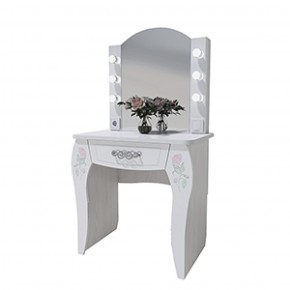 Стол туалетный Розалия №12 + ПОДСВЕТКА (лиственница белая, омела) в Урае - uray.mebel-74.com | фото