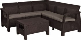 Комплект мебели угловой Корфу Релакс Сет (Corfu Relax set) коричневый в Урае - uray.mebel-74.com | фото