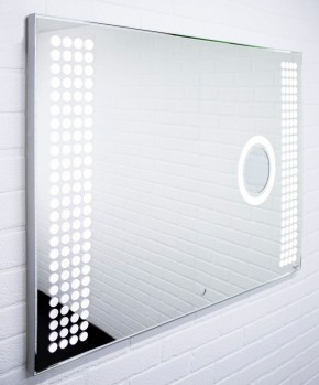 Зеркало Cosmo 100 alum (линза) с подсветкой Sansa (SCL1026Z) в Урае - uray.mebel-74.com | фото